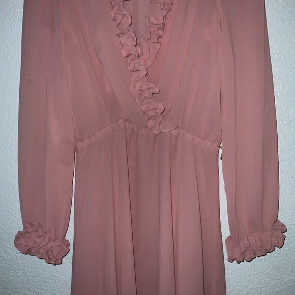 Ursula Of Switzerland Pink Mauve Ruffled Dress - Picture 5 of 9